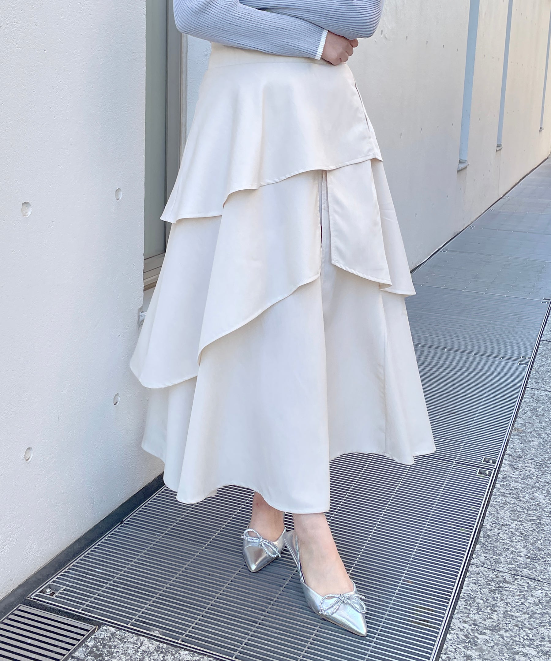 【abcボトムス10％割♡】スリットフレアスカート