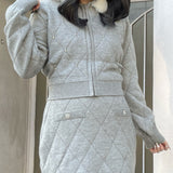 【セットアップ対応アイテム】 キルティングニットパーカー