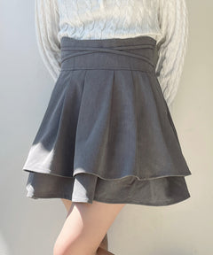 クロスリボンダブルフレアスカート