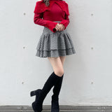 フェザー衿肩開きニット