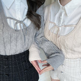 レイヤードケーブルニット