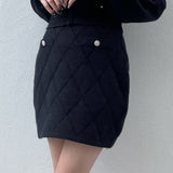 【セットアップ対応アイテム】 キルティングニットスカート