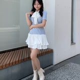 ボウタイレイヤードワンピース