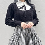 レイヤードケーブルニット