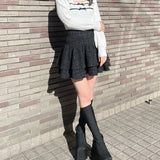 ケーブルダブルリボンニット