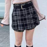 【abcボトムス10％割♡】ベルト付きスカパン