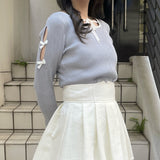 スリットリボンスリーブトップス