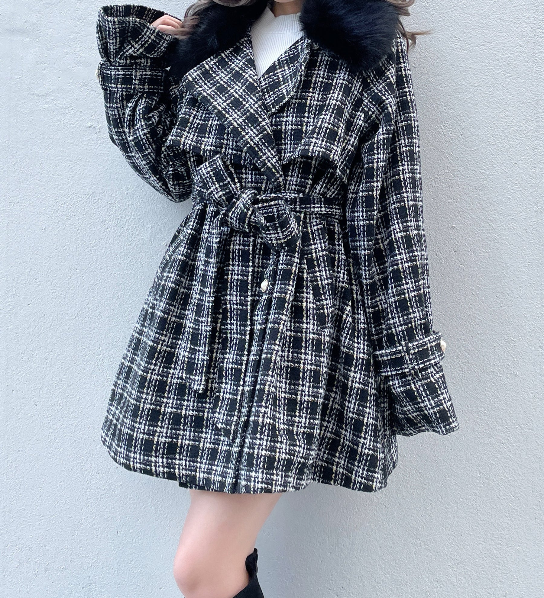 ティペット付きハーフコート