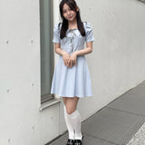 【予約商品　4月上旬発送予定】パイピングリボンワンピース