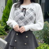 フロントアキリボンニット