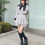 【予約商品 10月上旬お届け】リボン付きバイカラーセットアップ
