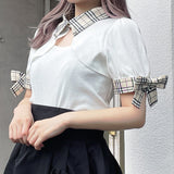 白襟テレコトップス