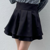 【abcボトムス10％割♡】ダブルフレアスカート