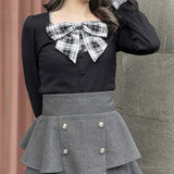 リボンレイヤードトップス