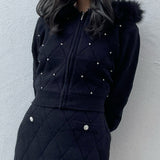 【セットアップ対応アイテム】 キルティングニットパーカー