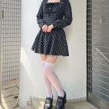 スクエアネックリボンワンピース
