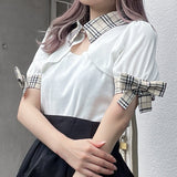 白襟テレコトップス