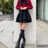 リボンレイヤードニット