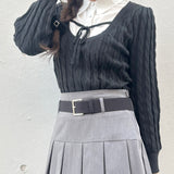 レイヤードケーブルニット