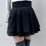 【abcボトムス10％割♡】ダブルフレアスカート