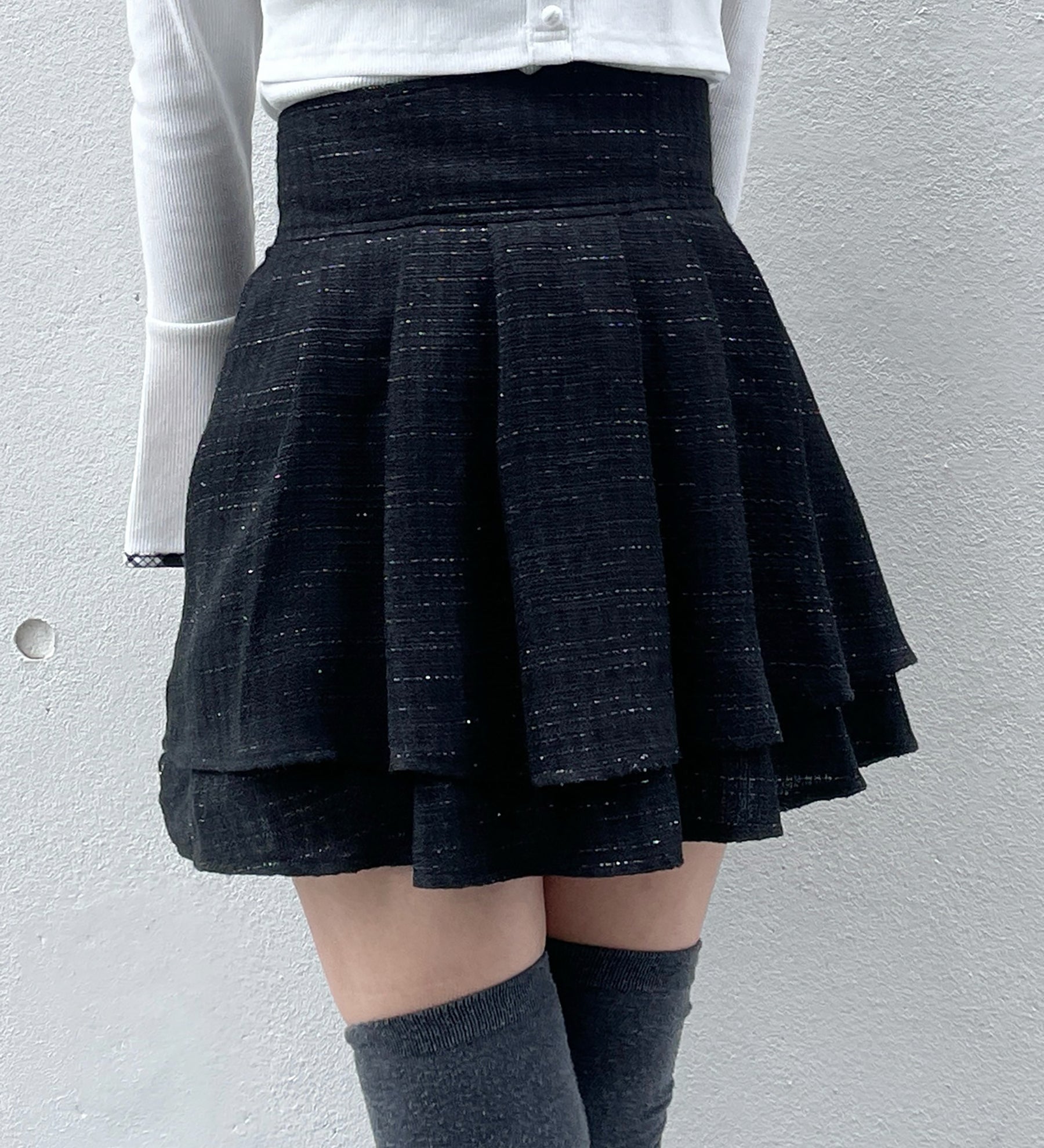 【abcボトムス10％割♡】ダブルフレアスカート