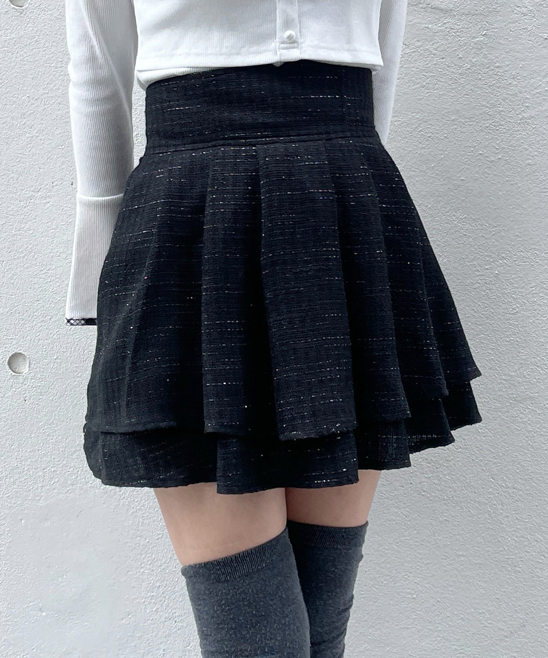 【abcボトムス10％割♡】ダブルフレアスカート
