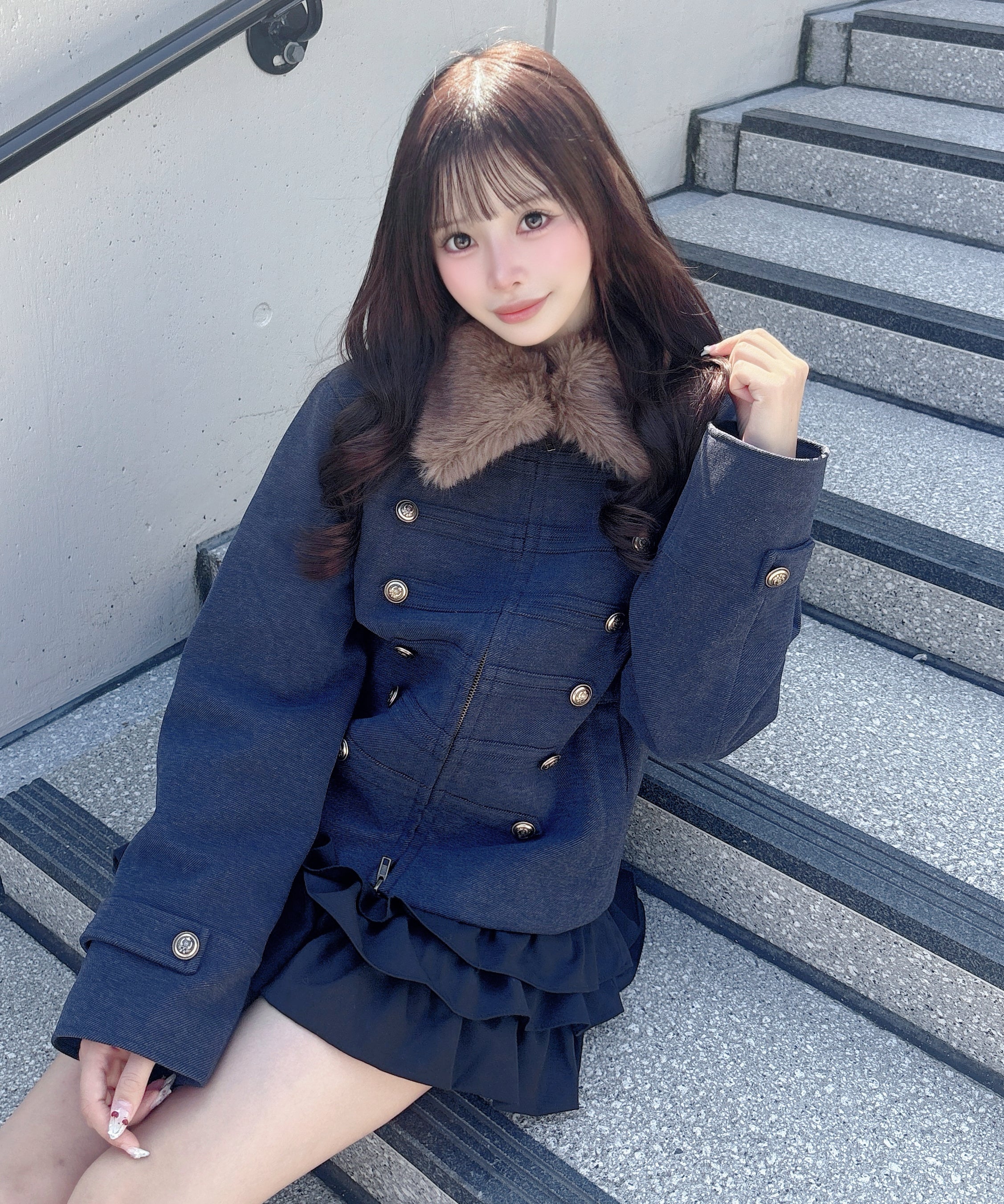 【10月16日(金)発売スタート】ファー付きナポレオンジャケット