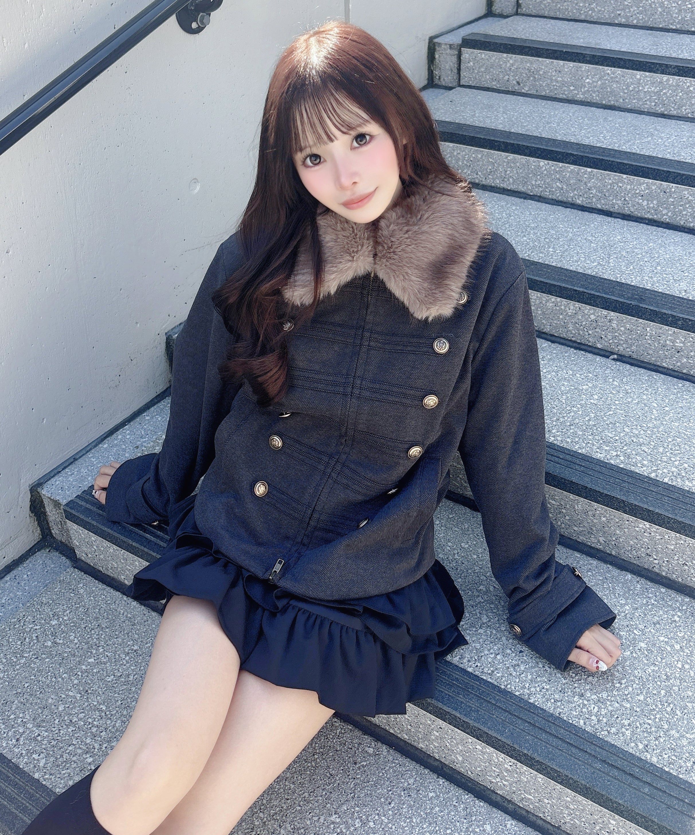 【10月16日(金)発売スタート】ファー付きナポレオンジャケット