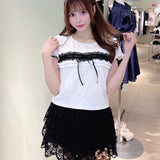 レースフリルTシャツ