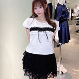 レースフリルTシャツ