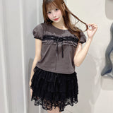 レースフリルTシャツ