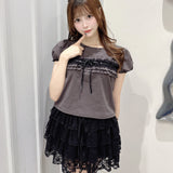 レースフリルTシャツ