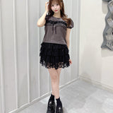レースフリルTシャツ