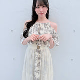 【予約商品7月中旬お届け】アメスリフリルレイヤードロングワンピース