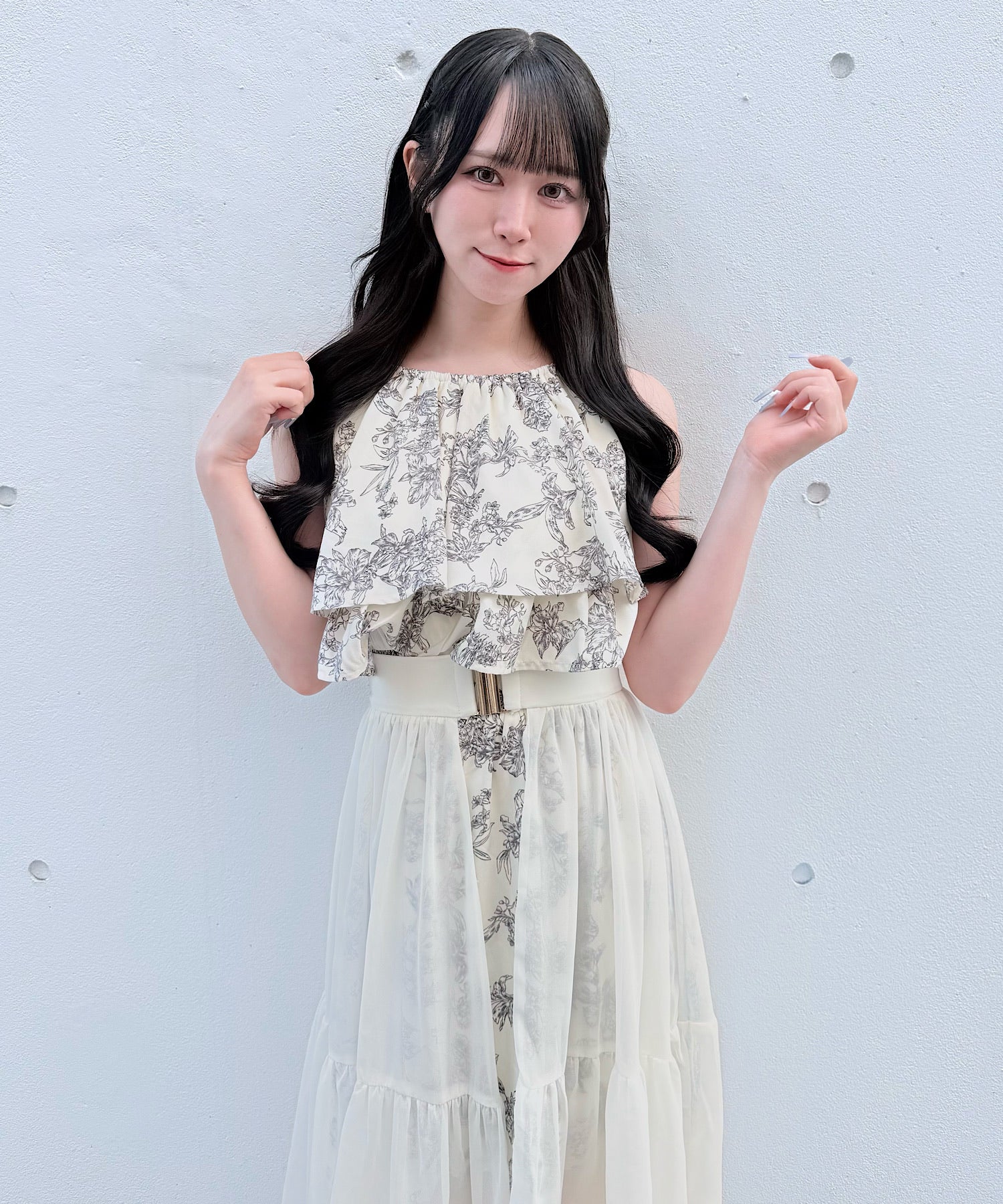 予約商品7月中旬お届け】アメスリフリルレイヤードロングワンピース