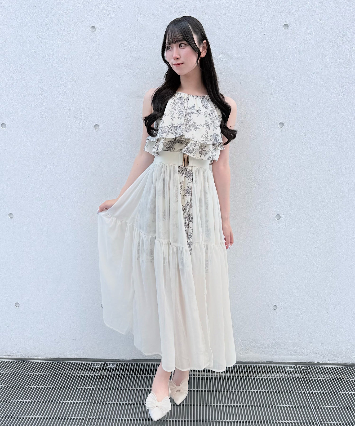 予約商品7月中旬お届け】アメスリフリルレイヤードロングワンピース