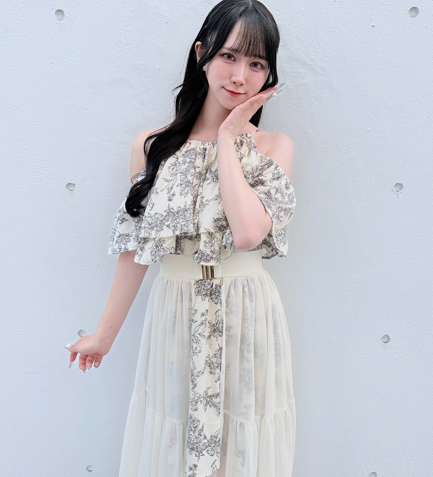 【予約商品7月中旬お届け】アメスリフリルレイヤードロングワンピース