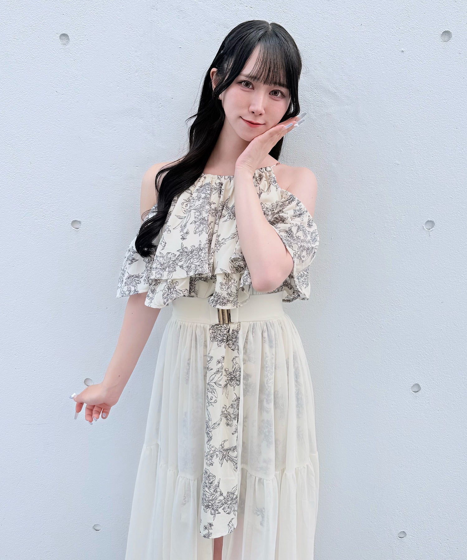 【予約商品7月中旬お届け】アメスリフリルレイヤードロングワンピース