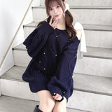 【9月4日(金)発売スタート】ワンショルリボンニットワンピース