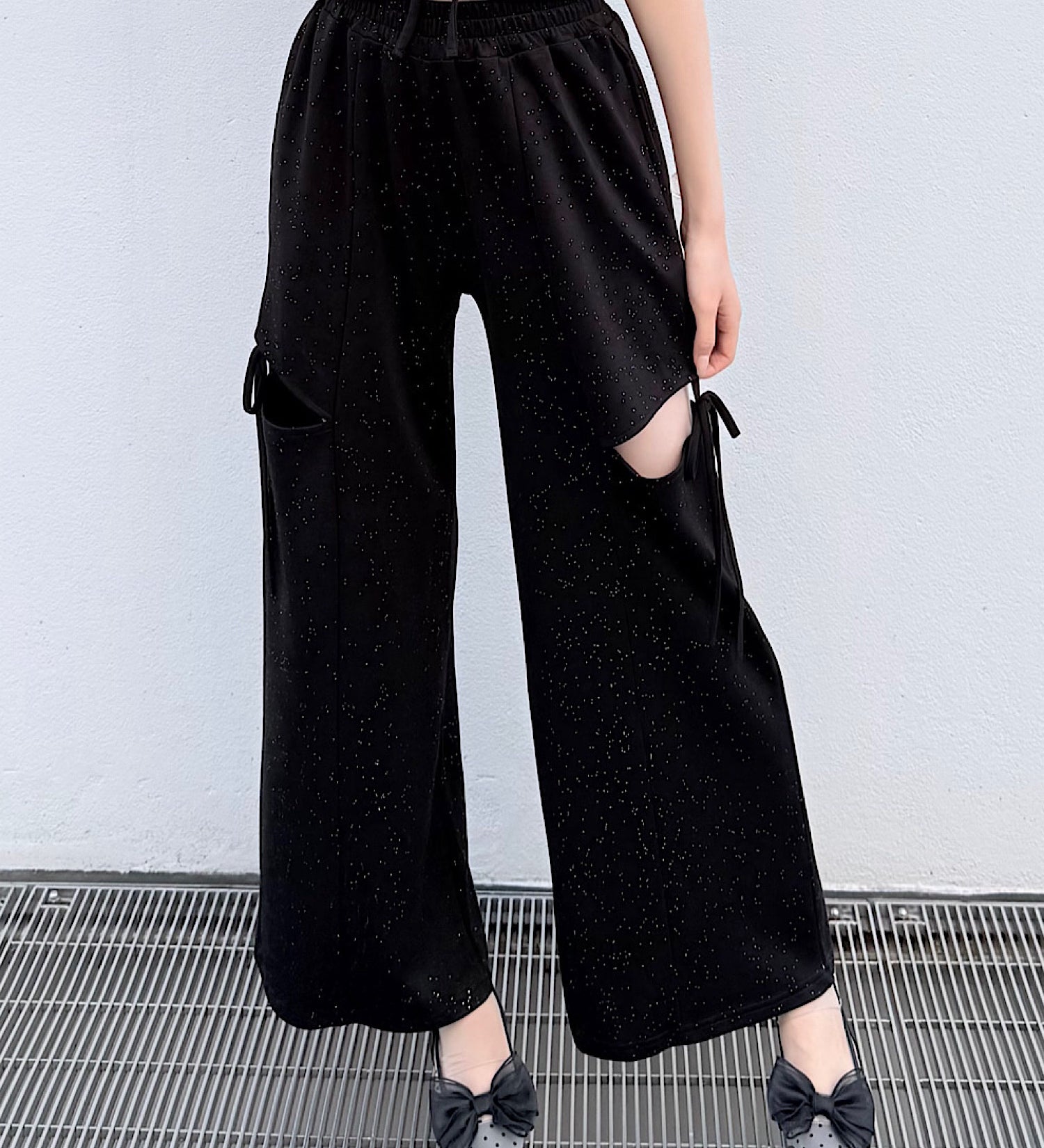 【予約商品5月中旬お届け】サイドリボンスウェットパンツ