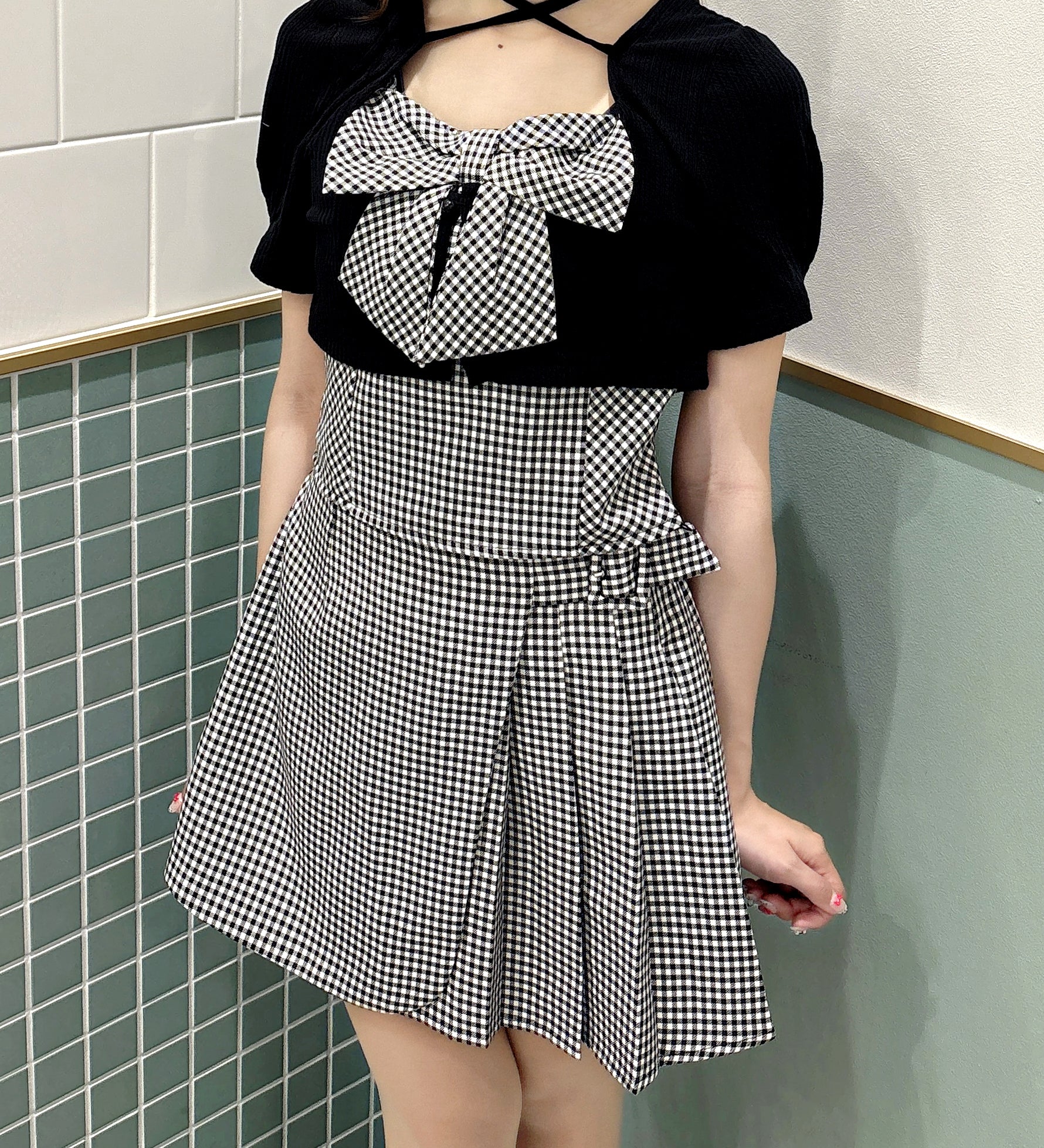 【SET UP♡】リボンアンサンブルトップス