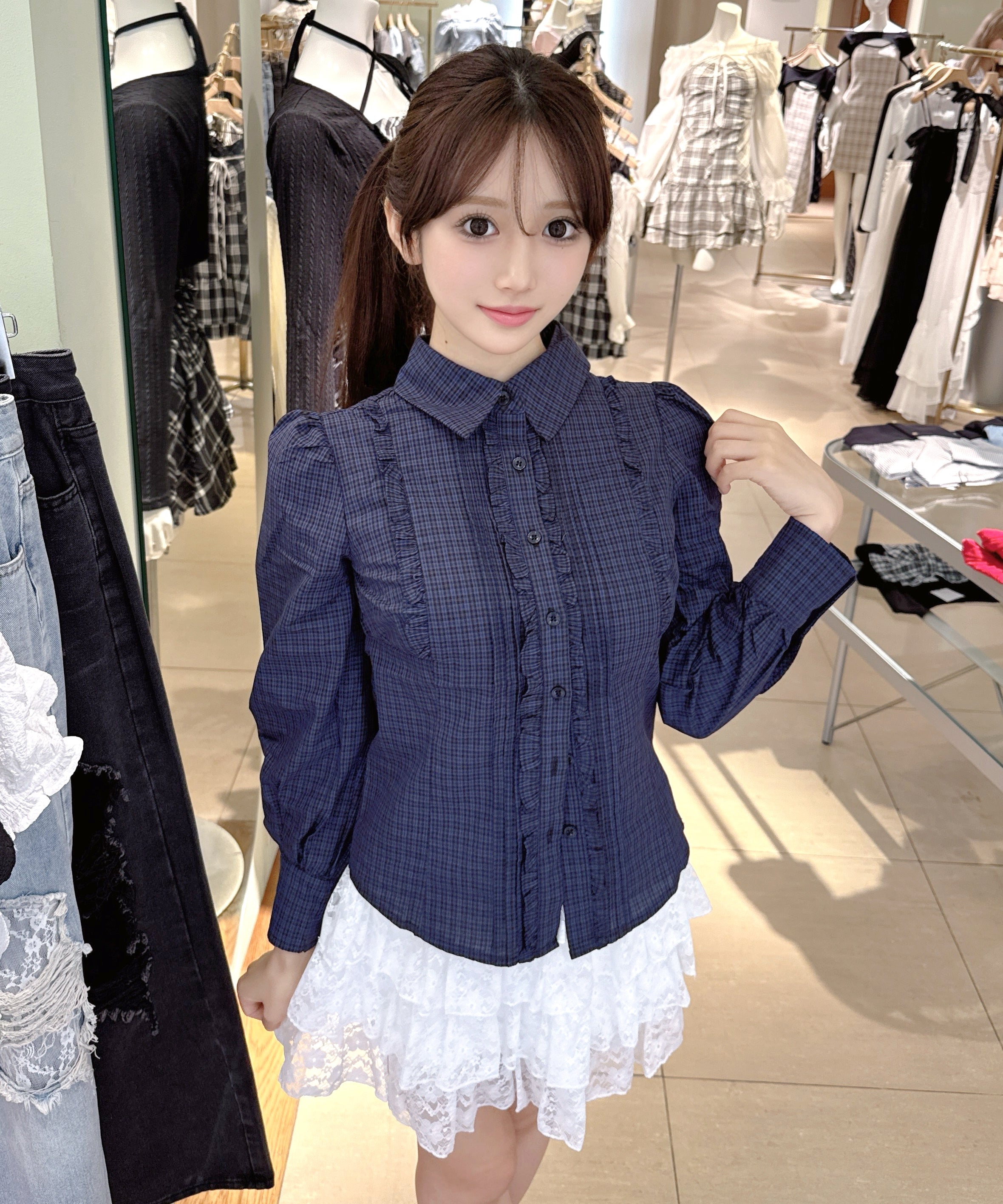 【8月28日(金)発売スタート】フリル切り替えシャツ