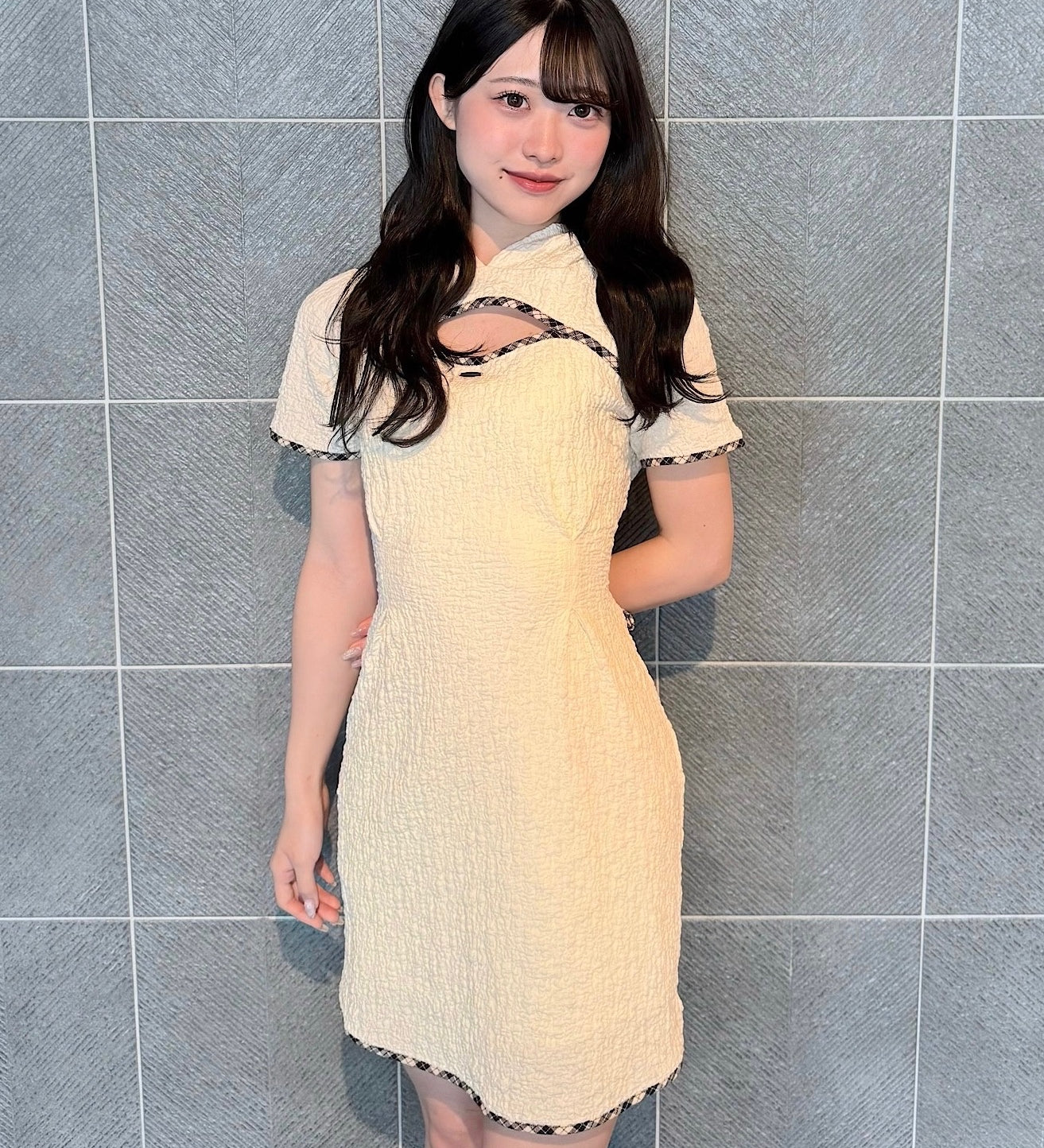 BACKリボンフーディーミニワンピース