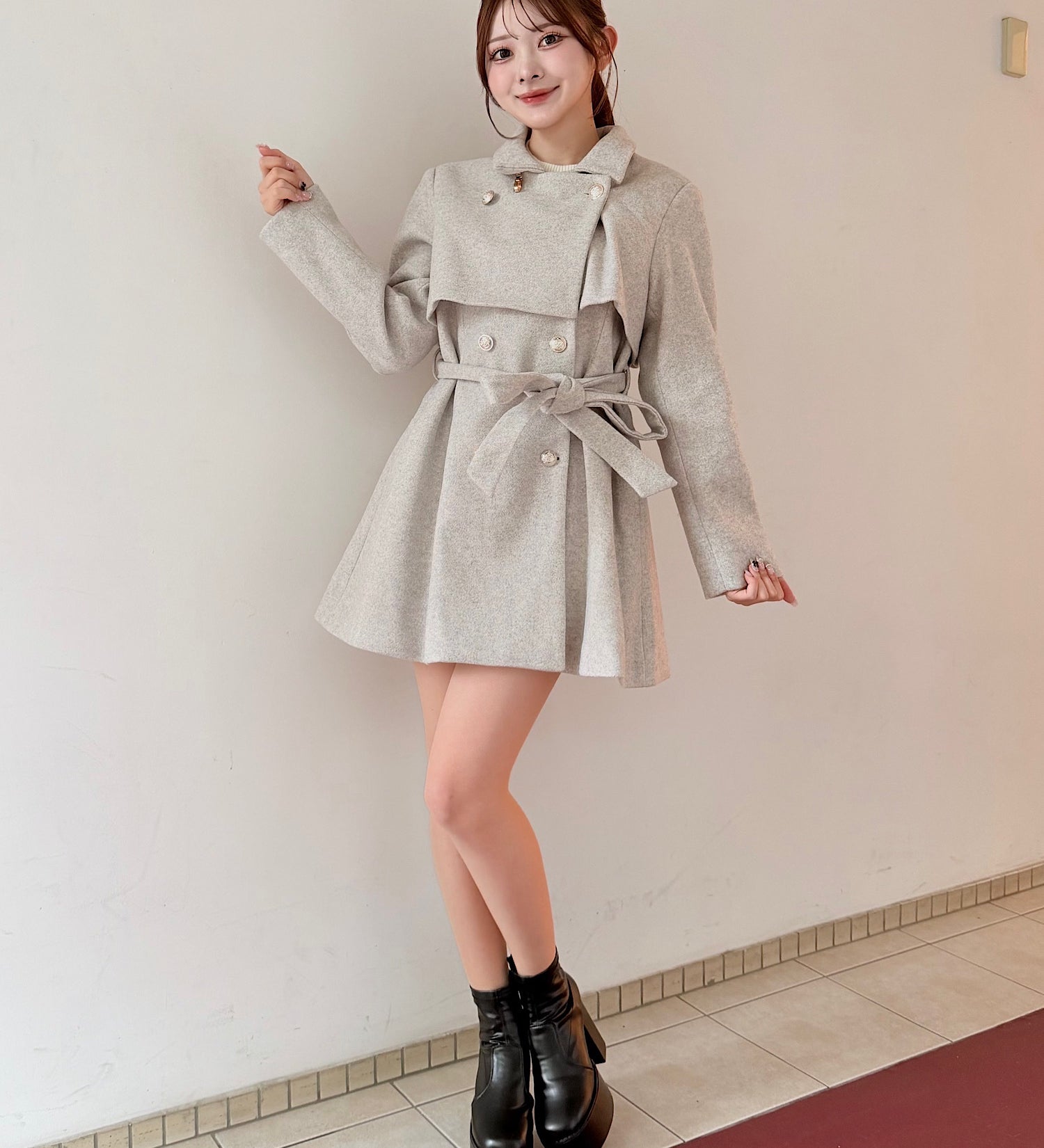 ビットスタンドカラーミドルコート