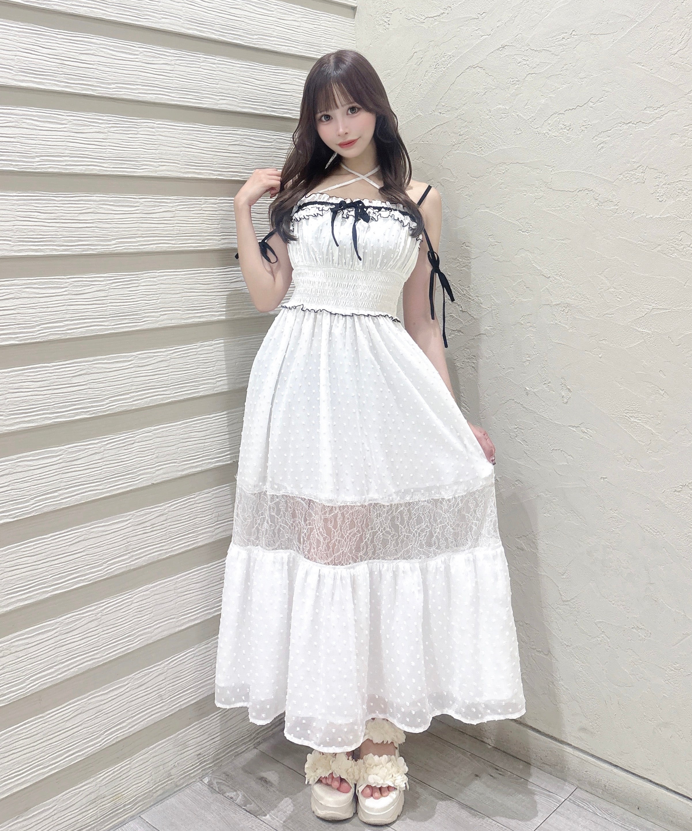 【7月24日(金)発売スタート】レース切り替えキャミワンピース
