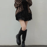 3wayレースチェックシャツ