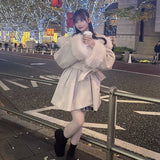 ファー付きケープガウンコート