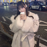 ファー付きケープガウンコート