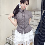 【6/25(木)発売スタート】フリルチェックシャツ