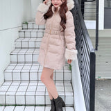 【予約商品12月中旬お届け】ラメツィードロングダウンコート